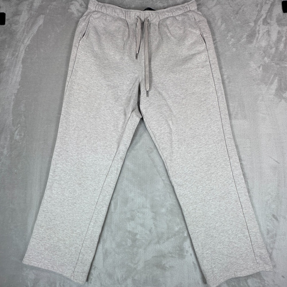 Calvin Klein Performance Sweatpants Mens Size XL Gray Cotton Fleece Lined